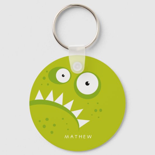 Porte-clés Unique Grumpy Angry Funny Effrayant Monstre Vert (Recto)