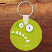 Porte-clés Unique Grumpy Angry Funny Effrayant Monstre Vert (Recto)