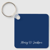 Porte-clés Unique Navy Blue Classical Handwriting Plain (Recto)