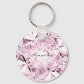 Porte-clés Unique Pastel Violet Diamant Nom Personnalisé Mode (Verso)