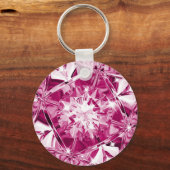 Porte-clés Unique rose violet diamant Nom personnalisé Modern (Recto)