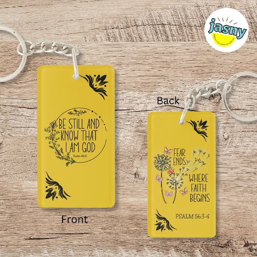 Porte-clés Unique Soit Encore Écriture Chrétienne Jaune