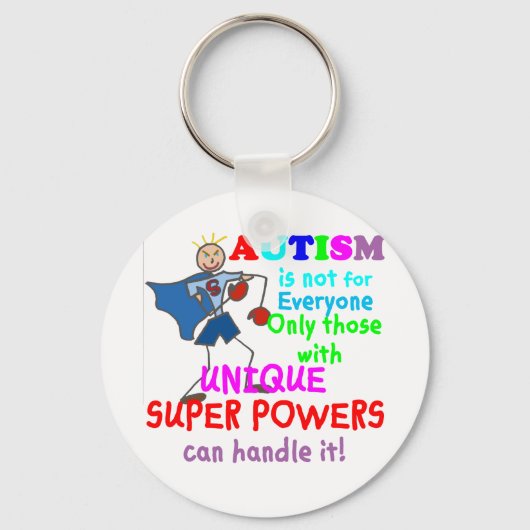 Porte-clés Unique Super Powers Autism (Recto)