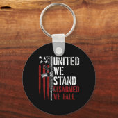 Porte-clés United We Stress Désarmé We Fall Gun Rights Americ (Recto)