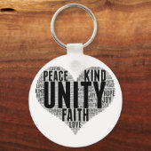 Porte-clés Unity Wordcloud Be Kind Stop Buller Orange Unity (Recto)