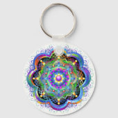 Porte-clés Univers Mandala Couleurs Psychédéliques (Recto)