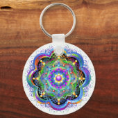 Porte-clés Univers Mandala Couleurs Psychédéliques (Verso)