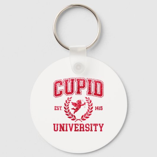 Porte-clés Université Cupid Drôle Saint-Valentin Mignonnes Fe (Recto)