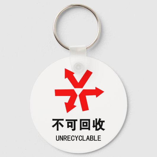 Porte-clés Unrecyclable ~ Signe chinois Hanzi (Recto)