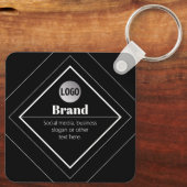 Porte-clés Upload Your Logo & Customizable Text Design (Verso)