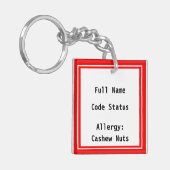 Porte-clés URGENCE Coordonnées Porte - clé Epi Pen (Devant gauche)