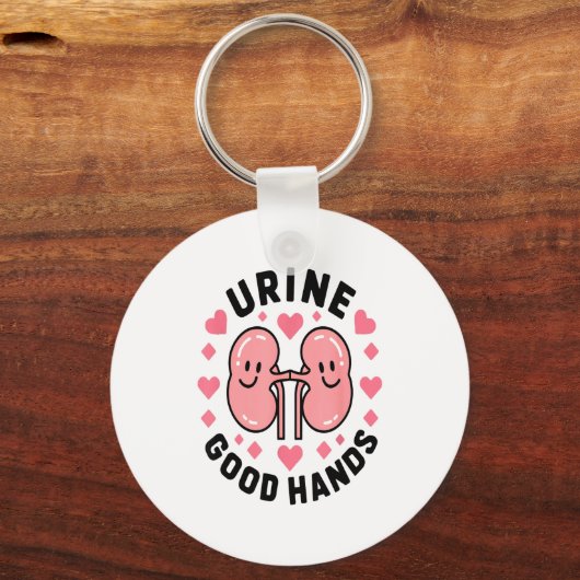 Porte-clés Urine Good Hands Kidney Pun Cute Cartoon Humor (Recto)
