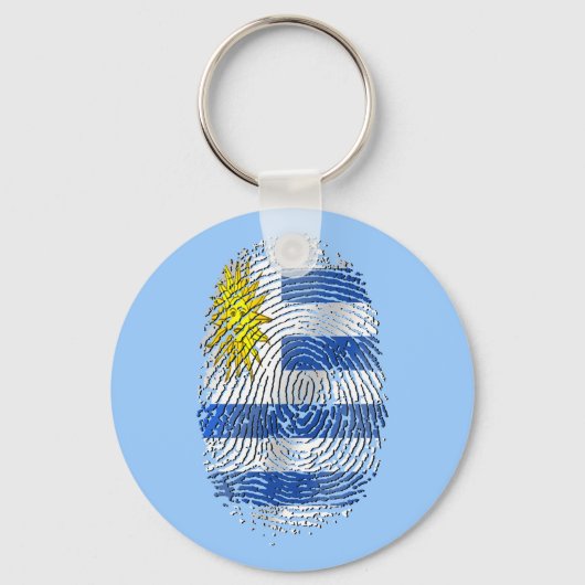Porte-clés Uruguay empreintes ADN drapeau uruguayen fierté (Recto)