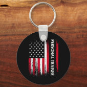 Porte-clés Us American Flag Personal Trainer Fitness Instruct (Recto)