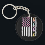 Porte-clés US American Flag with Bunny for Easter Day<br><div class="desc">US American Flag with Bunny for Easter Day</div>