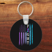 Porte-clés Us Flag Suicide Prevention Awareness Fight Wear Pu (Recto)