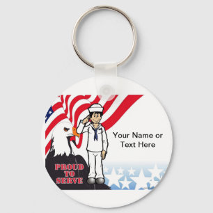 Porte-clés US Navy - Caricature masculine par PrintedPerfecti