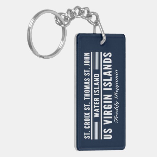 Porte-clés US Virgin Islands USVI St. Croix St. Thomas Custom (Devant gauche)