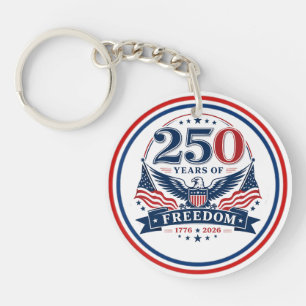 Porte-clés USA 250 ans de liberté - Design d'aigle patriotiqu