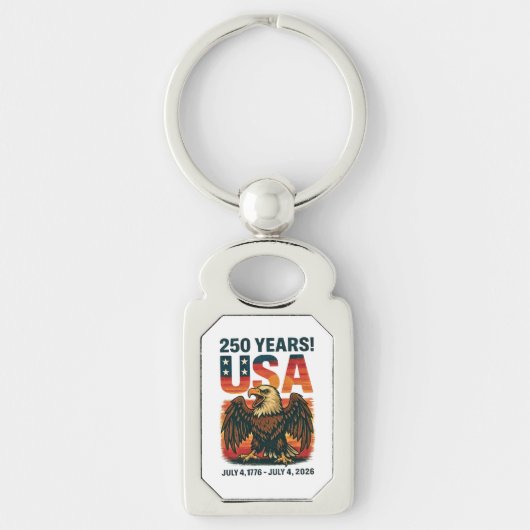 Porte-clés USA 250 Years - Patriotic Bald Eagle 4 juillet 202 (Devant)