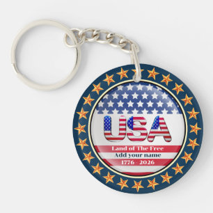 Porte-clés USA 250e anniversaire I Patriotique 1776-2026 Keyc