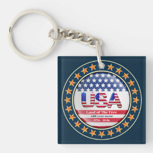 Porte-clés USA 250e anniversaire I Patriotique 1776-2026 port