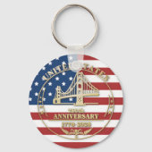 Porte-clés USA 250th Anniversary Golden Gate Patriotic Flag  (Recto)