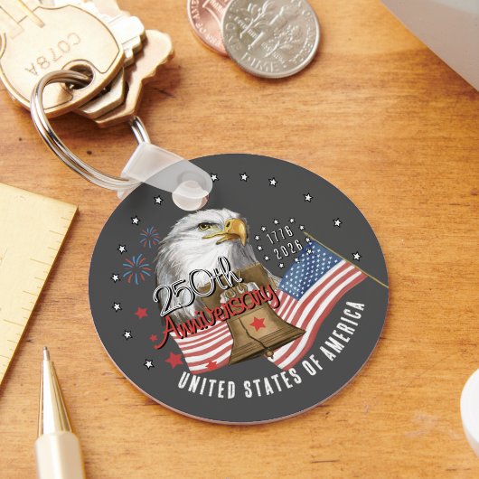 Porte-clés USA 250th Anniversary Patriotic Eagle Keychain