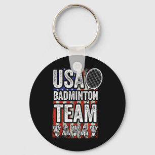 Porte-clés Usa Badminton Team American Flag Funny Badminton F