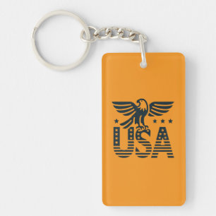 Porte-clés USA Eagle Patriotic Desig - Style Etoile et Stripe