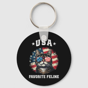 Porte-clés USA Favori Feline Fier American Cat Spirit