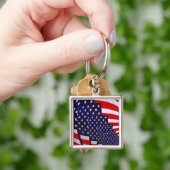 Porte-clés USA-paix & amour- (main)