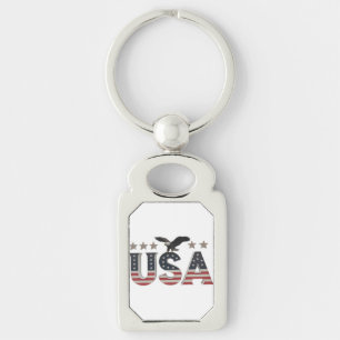 Porte-clés USA Patriotic Eagle + Stars Drapeau Design pour Fi