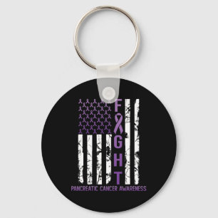 Porte-clés USA Purple Drapeau Mois Novembre Cancer du Pancréa
