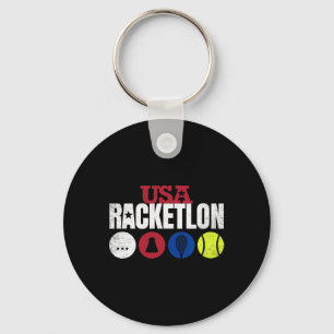 Porte-clés Usa Racketlon - Tennis De Table Badminton Squash T