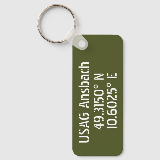 Porte-clés USAG Ansbach Latitude Longitude (Recto)