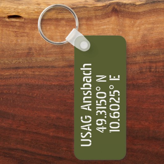 Porte-clés USAG Ansbach Latitude Longitude (Recto)