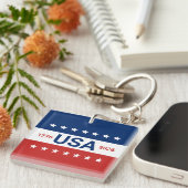 Porte-clés USA's 250th Anniversary 1776 2026 Red White Blue (Devant Droit)