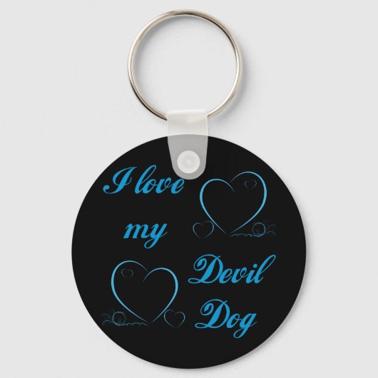 Porte-clés USMC I Love My Devil Chien (Recto)
