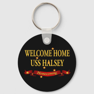 Porte-clés USS à la maison bienvenu Halsey