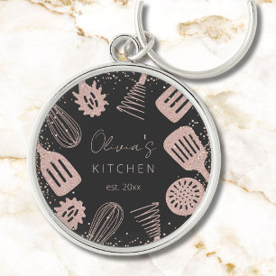 Porte-clés Ustensiles de cuisine personnalisés avec paillette