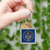 Porte-clés Utah : Le drapeau américain de l'État de la ruche, (main)