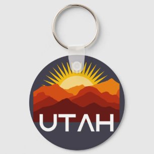Porte-clés Utah Rétro Vintage Coucher de Soleil du Désert