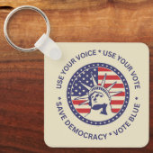 Porte-clés Utiliser Votre Vote Badge De Liberté Patriotique (Recto)
