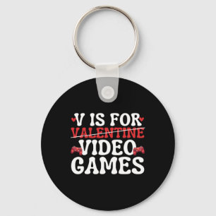 Porte-clés V Est Pour Jeux Vidéos Drôle Anti Valentines Jour 