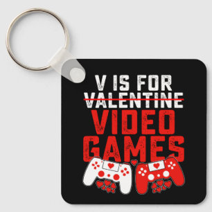 Porte-clés V est pour Jeux Vidéos Jeu Joueur Saint Valentin