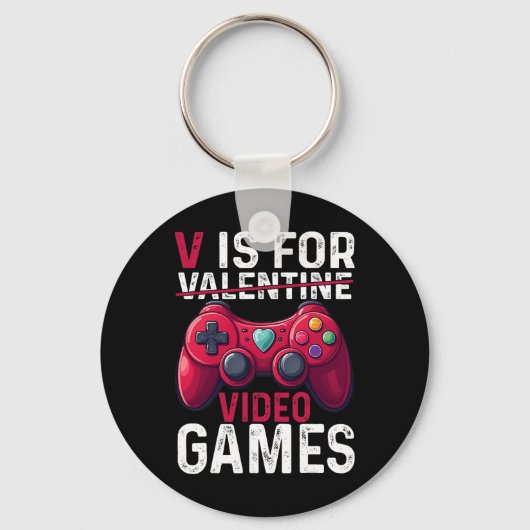 Porte-clés V Is For Video Games Valentine Gamer Valentines Da (Recto)
