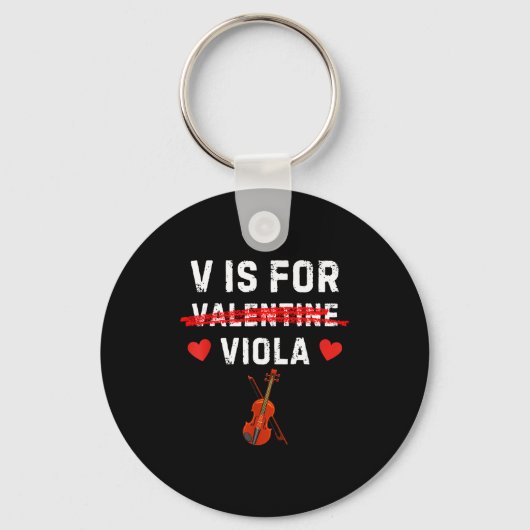 Porte-clés V Is For Viola Funny Violist Music Valentine (Recto)