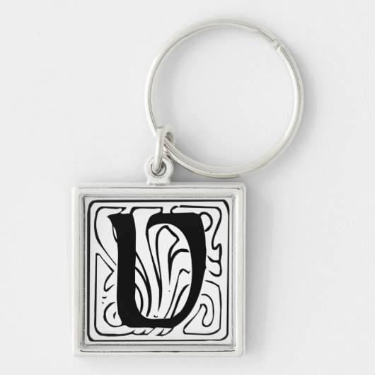 Porte-clés V Monogramm schwarz weiß Schlüsselanhänger (Devant)