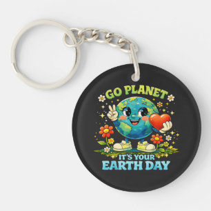 Porte-clés Va planète c'est votre journée de la Terre verte